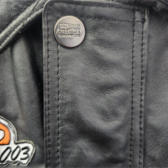 100% Leather Live to Ride American Eagle Biker Jacket Sz XL Leather Vintage Moto - Picture 9 of 16